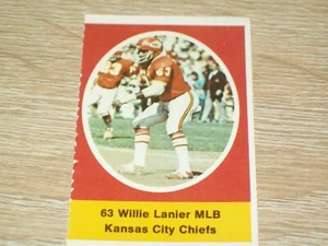 1972 SUNOCO NFL FOOTBALL STAMPS WILLIE LANIER (HOF) - Picture 1 of 1