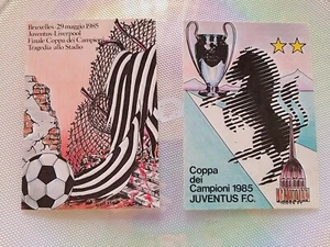 Rara 2 Cartoline Juventus 29 Maggio 1985 Finale Coppa Campioni Juve Liverpool - Bild 1 von 2