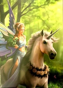 WIRK DER VERZAUBERUNG EINHORN GRUSSKARTE - ANNE STOKES - Bild 1 von 1