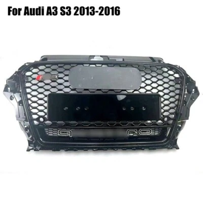 Parachoques delantero estilo S3 negro radiador parrilla de nido de abeja para Audi A3 S3 2013-2016 Foto 1 de 4
