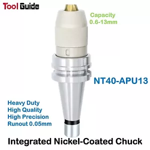 1-13mm NT40-APU13 Integrated Keyless Self Tighten Drill Chuck High Precision CNC - Picture 1 of 6