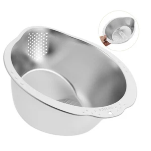 Stainless Steel Drain Basket Fruits Washing Basket Fine Mesh Vegetable Basket - Picture 1 of 12