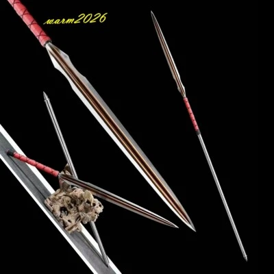 Chinese KUNGFU Lance Han Sword Very Sharp Manganese Steel Outdoors Hunting Spear - Image 1 of 4