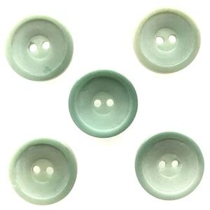 5 Light Green Buttons Hard Plastic Bakelite Melmac Style Vintage Lot - Picture 1 of 5
