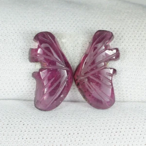 4.71 Cts Beautiful Luster "Butterfly Carving" Natural Tourmaline Pair...!!!! - Picture 1 of 2