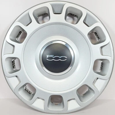 ONE 2012-2017 Fiat 500 Pop # 57579 15" Hubcap / Wheel Cover OEM # 68078420AC - Image 1 of 4