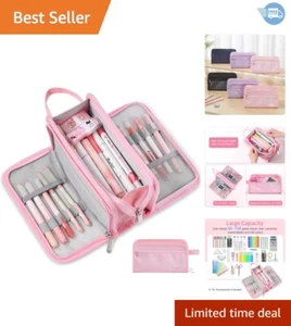 Multi-Purpose Pink Pencil Case - Perfect for Stationery, Makeup & Travel Needs - Picture 1 of 9