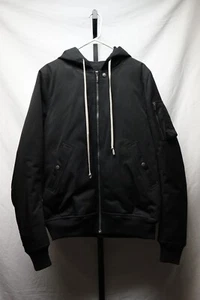 Rick Owens FW17 Hooded Flight Bomber Jacket - Black - Size 50 - Picture 1 of 16