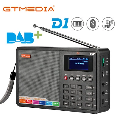 Tragbarer DAB+/FM RDS Radio Bluetooth Lautsprecher Akku Musikbox MP3 Player Akku - Bild 1 von 4
