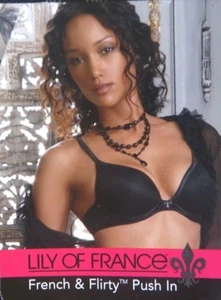 LILY OF FRANCE French & Flirty Push-In Underwire Black Bra Size 34A - Picture 1 of 2
