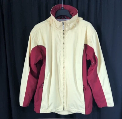 Vintage Obermeyer Delaney 8 Yellow Red Luau Zipper Jacket Hooded Ski Jacket - Image 1 of 4