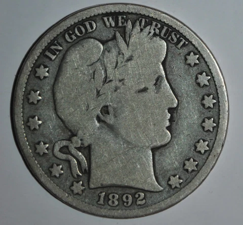 1892-S  BARBER HALF DOLLAR {{{{1655 Cover