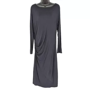 Vestido Darcey Soft Surroundings XL Negro Manga Larga Forrado Lado Acanalado Debajo de la Rodilla - Imagen 1 de 12