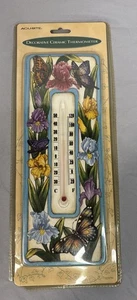 Vintage Acu-rite Decorative Ceramic Thermometer Celsius+F Butterflies NEW - Picture 1 of 9