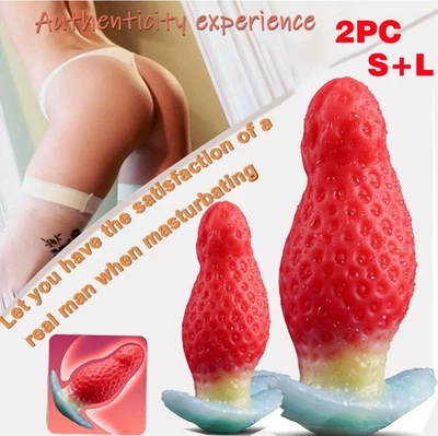 2 Sizes Anal Dildos Wearable Butt Plug Silicone Gay Sex Toys Women Penis G-spot - Image 1 of 4