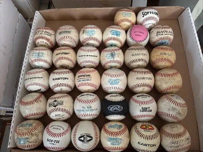 Lote de 32 pelotas de béisbol blandas usadas Tee Ball ⚾️ para pelotas de práctica de bateo de campo YY Foto 1 de 4