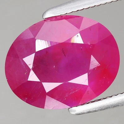 3.52ct 9.8x7.8mm Oval Natural Pinkish Red Ruby Madagascar (Heated Glass Filling) - Image 1 of 4