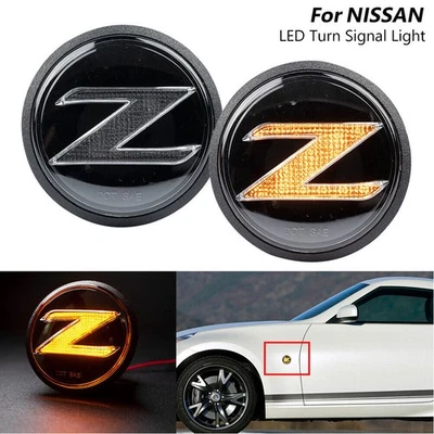 2x Side LED Marker Dynamic Light Sequential Smoke Lamp For 2009-2020 Nissan 370Z - Image 1 of 4