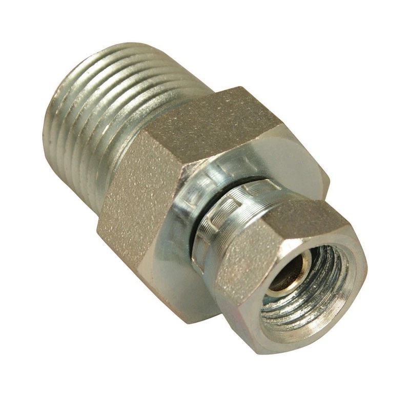 Adaptador hidráulico universal de acero Apache 39004325 1/2 macho x 1/4 hembra pulg. Foto 1 de 1