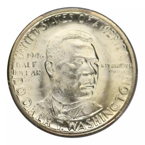 1946-D Booker T. Washington Commemorative Silver Half Dollar PCGS MS-67 CAC - Picture 1 of 4