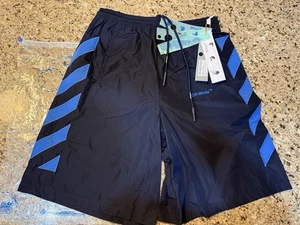 Pantalones Cortos de Pista Para Hombre Off-White Azul Diagonal Contorno Espacio Exterior Pequeños Nuevos con Etiquetas - Imagen 1 de 10
