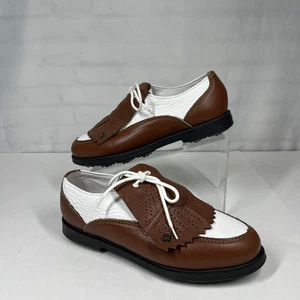 Neue Eastland Golfschuhe Damengröße 9 M weiß braun Leder - Bild 1 von 10