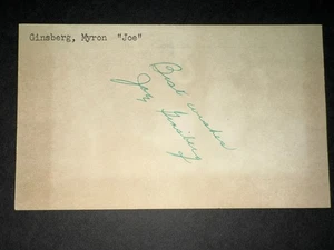 Tigres de los años 40: Joe Ginsberg, firmado 3x5, muerto en 2013 - Imagen 1 de 1