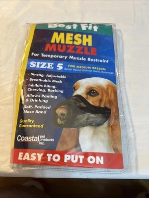 Hocico de malla fuerte Coastal Pet Best Fit para perros talla 5 para razas medianas - TOTALMENTE NUEVO  Foto 1 de 2