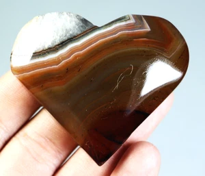 Natürlicher roter Streifen Achat Quarz Kristall Palme Stein Herz Heilung Exemplar - Bild 1 von 8