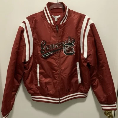 South Carolina Gamecocks Mujer Rojo Satinado Bomber Chaqueta Grande Nuevo $130 Foto 1 de 4