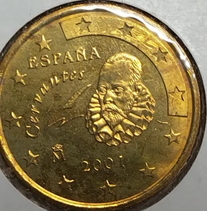2001 Spain 50 Euro cents coin Uncirculated Cervantes - Picture 1 of 2