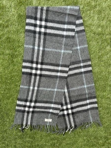 Burberry Schal 100% Kaschmir Grau Kariert Schal Unisex - Bild 1 von 6