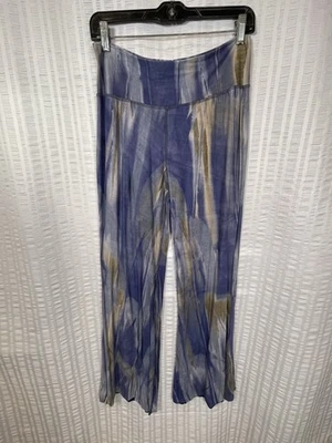 RockStar bell bottom Boho Hippy Vibe stretch pants Medium Large Denim Tan - Image 1 of 4