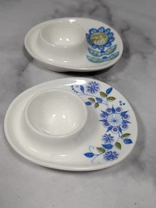 Paar Vintage Figgjo FLINT Porzellan Eierbecher Teller Norwegen Top Zustand - Bild 1 von 7