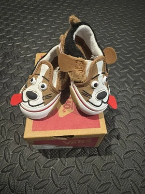 NWB Vans Zapatillas Niños Lindo Diseño Perro-Niño Pequeño Talla 2 Foto 1 de 4