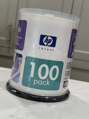 HP Invent DVD-R 8X 4.7 GB Data 100 Pack New Sealed Spindle Blank Media Storage - Image 1 of 4