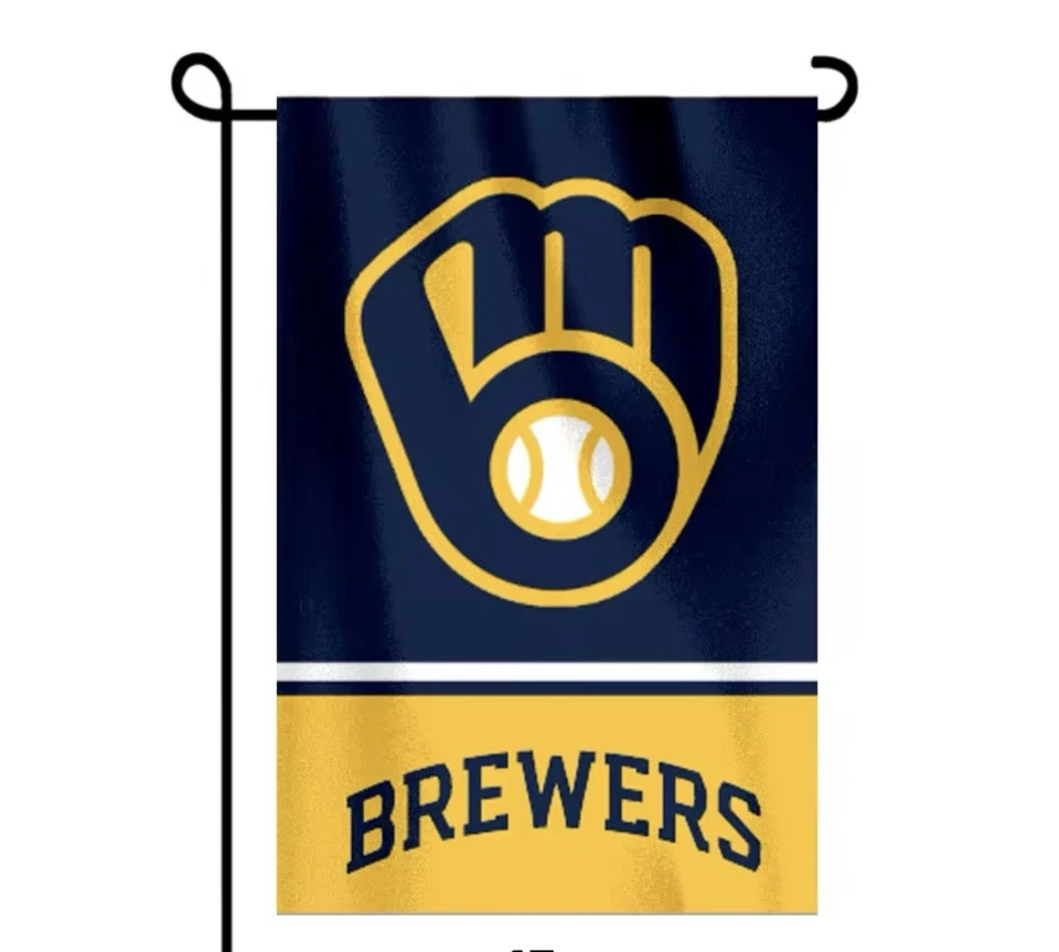 Milwaukee Brewers Double Sided Garden Flag 12x18 Heavy Duty Polyester/New - Image 1 of 1