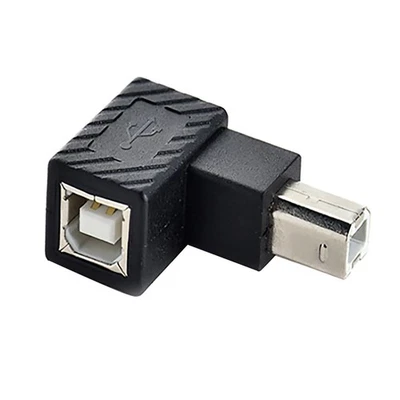 USB 2.0 Type B Print Port 90° Converter Connector Male to Female Printer Scanner - Image 1 of 4