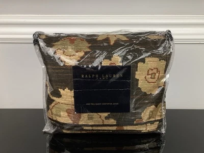 Vintage Ralph Lauren Harriman Floral Duvet / Comforter Cover Tan Brown QUEEN - Image 1 of 4