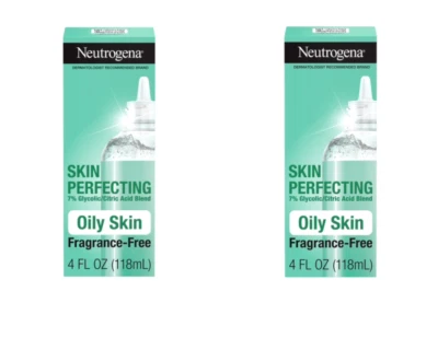 NEUTROGENA TWIN PACK! Skin Perfecting Liquid Facial Exfoliant For Oily Skin!-NEW - Image 1 of 4