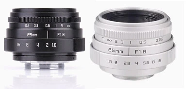 Hengyijia 25mm F1.8 Mini Lens For Sony E /M43 /Fuji FX /Canon EOS-M /Samsung NX - Image 1 of 3