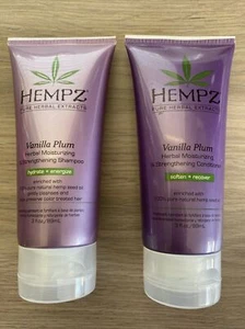 New-Hempz-Vanilla Plum-Herbal Moisturizing & Strength Shampoo & Conditioner 3 oz - Picture 1 of 3
