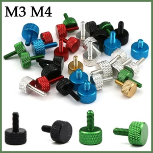 Knurled Thumb Screws Color Aluminum Alloy DIY Case Hand Grip Knob Bolts M3 M4 - Picture 1 of 67