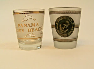 FLORIDA SUNSHINE STATE & PANAMA CITY Lot of 2 Shot Glasses - Picture 1 of 2