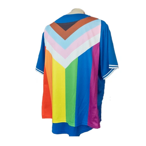 RAINBOW FLAG JERSEY Toronto Blue Jays Pride Weekend SGA Stadium Giveaway NEW XL Cover