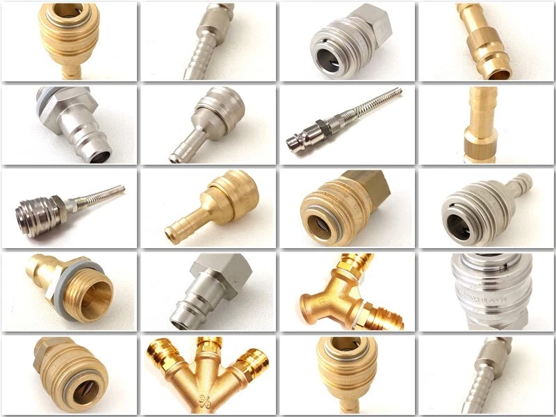 MARKENLOS Druck Luft Schnell Kupplung Stecker Nippel Verteiler Weiche NW 7,2 Messing