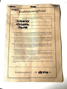 Sammlerstück: Kraftfahrzeugbrief VW Käfer 1300 / März 1966 - Bild 1 von 7