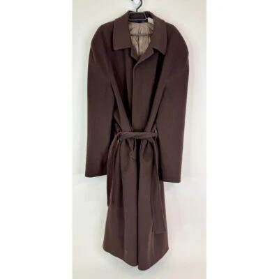 Istanti Wool Cashmere Belted Coat Brown Overcoat Made In Italy Size and 56 - Image 1 of 4