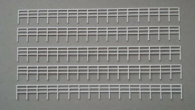 Lot 5 rambardes gardes corps blancs clôture HO décor bateau train dioramas