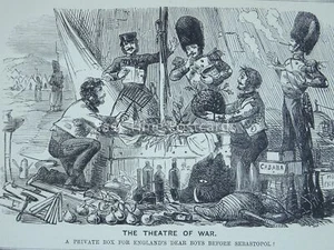 Crimean War THE THEATRE OF WAR Treats For The Boys Original 1854 Victorian Print - Picture 1 of 2